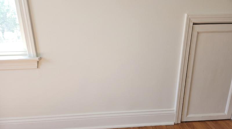 The same wall patched and painted by Kaminskiy