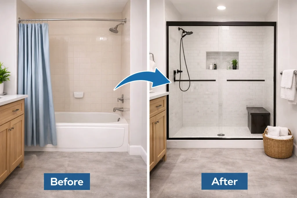 Tub to Shower Conversion